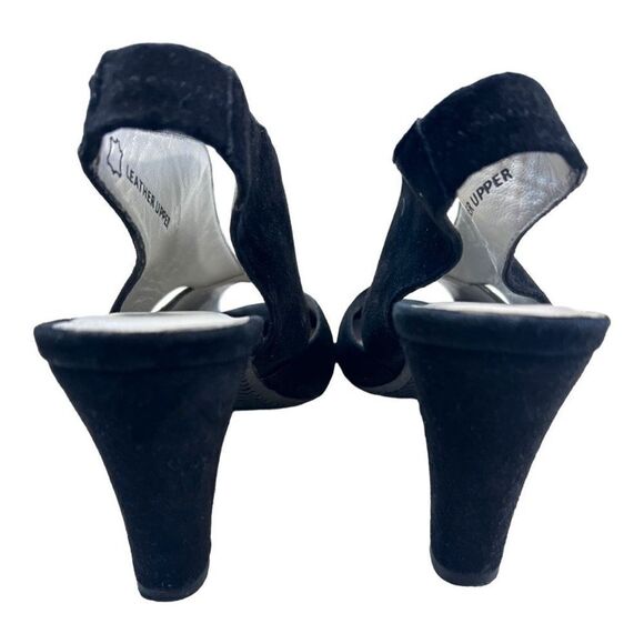 Eric Michael Women's Slingback Peep Toe Peru Cut Out High Heel Black Size 38 - Picture 2 of 10